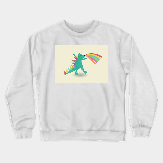 Rainbow dinosaur Crewneck Sweatshirt by WordFandom